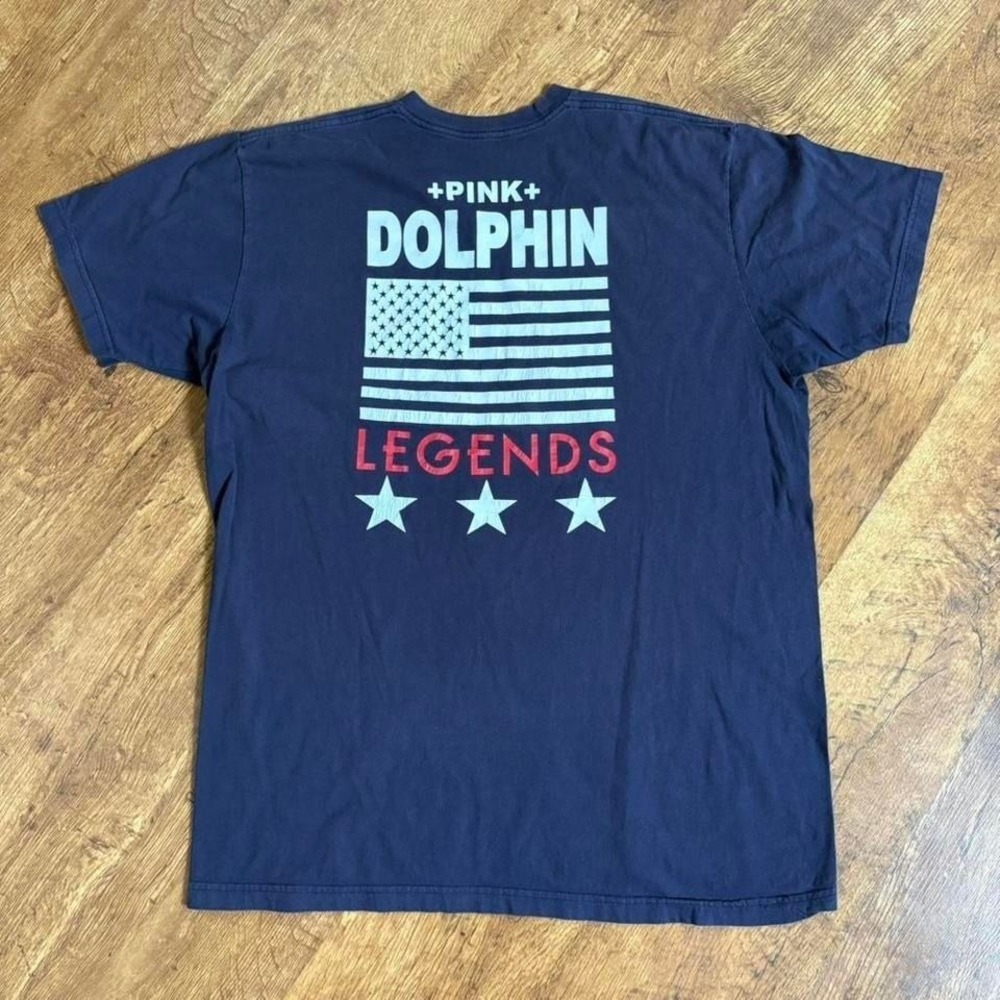 Pink Dolphin Legends Graphic T-Shirt Faded Navy Blue Streetwear XL